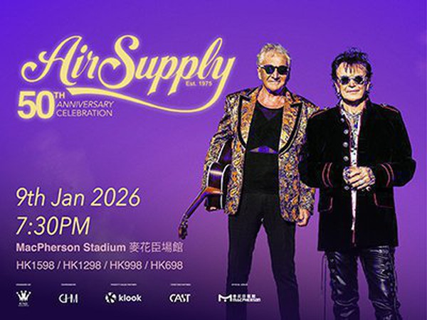 在 Ticketflap 在线购买 Air Supply 50th Anniversary Celebration Tour Hong